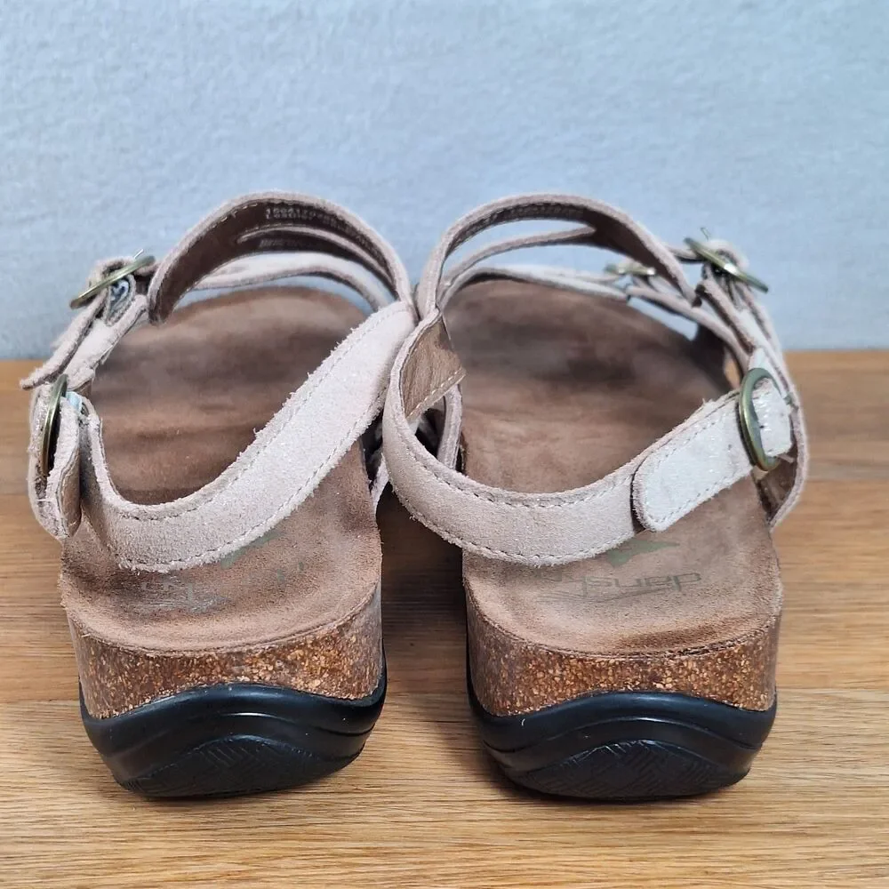 Dansko Jameson Women's 11 EU 41 Strappy Slingback Sandals Champagne Leather